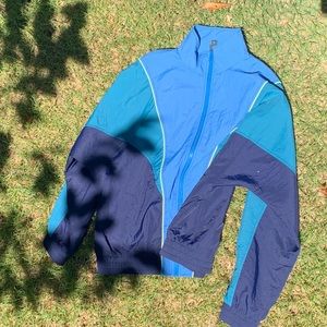 Blue oversized windbreaker